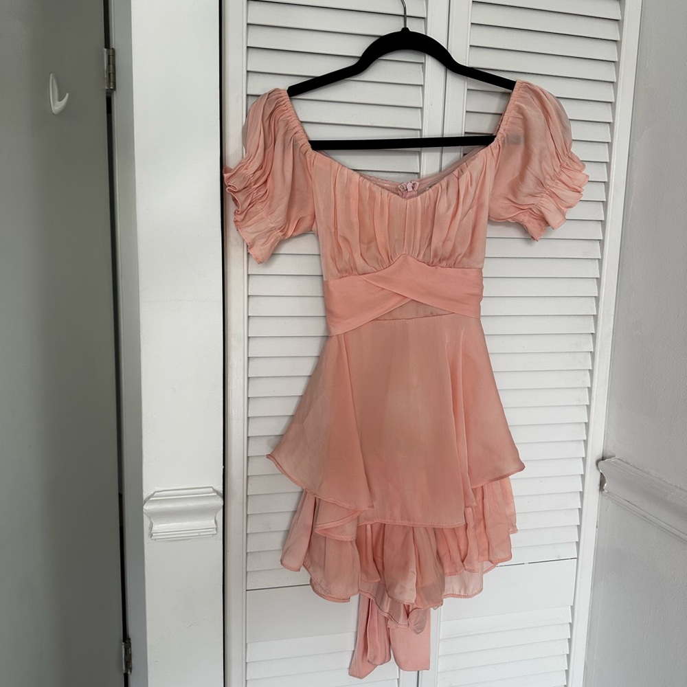 Peach Layered Dress romper